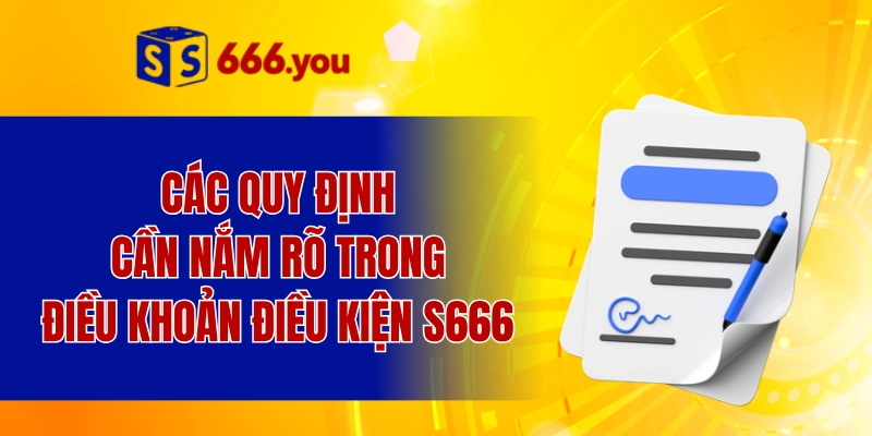 Các quy định cần nắm rõ trong điều khoản điều kiện S666